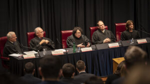 group of judges at a court table