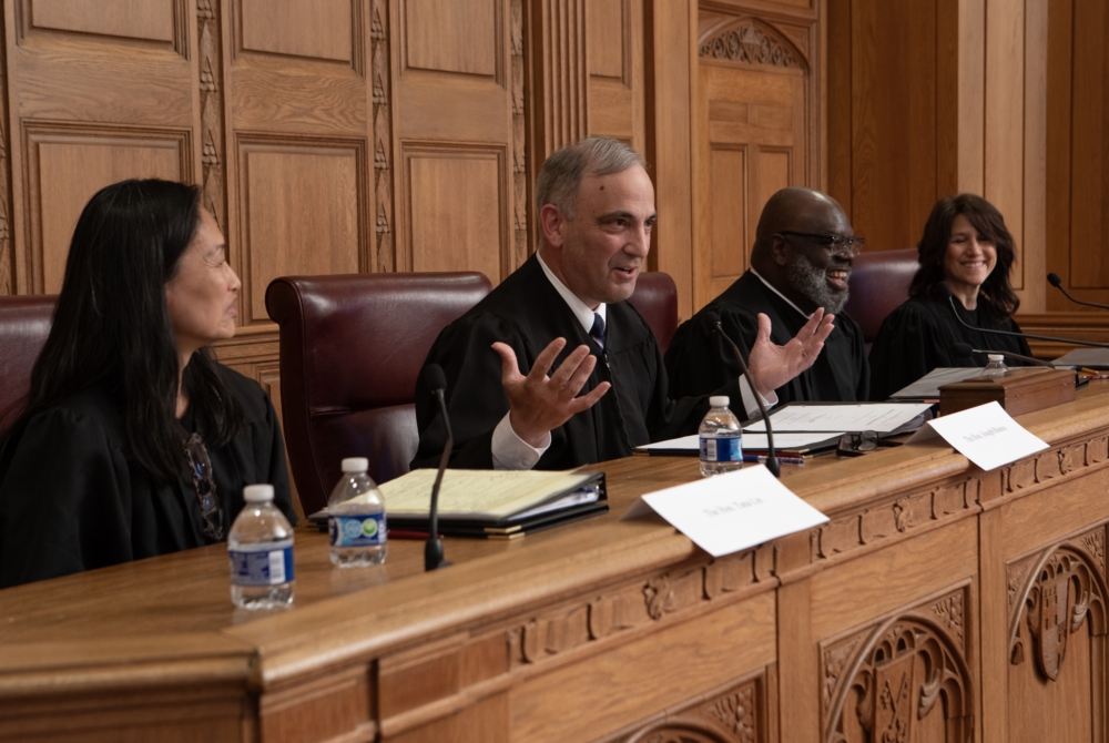 Pictured from left to right: Hon. Tana Lin., Hon. Joseph Bianco, Hon. Carlton Reeves, and Hon. Ronnie Abrams.