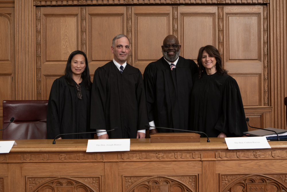 Pictured from left to right: Hon. Tana Lin., Hon. Joseph Bianco, Hon. Carlton Reeves, and Hon. Ronnie Abrams.